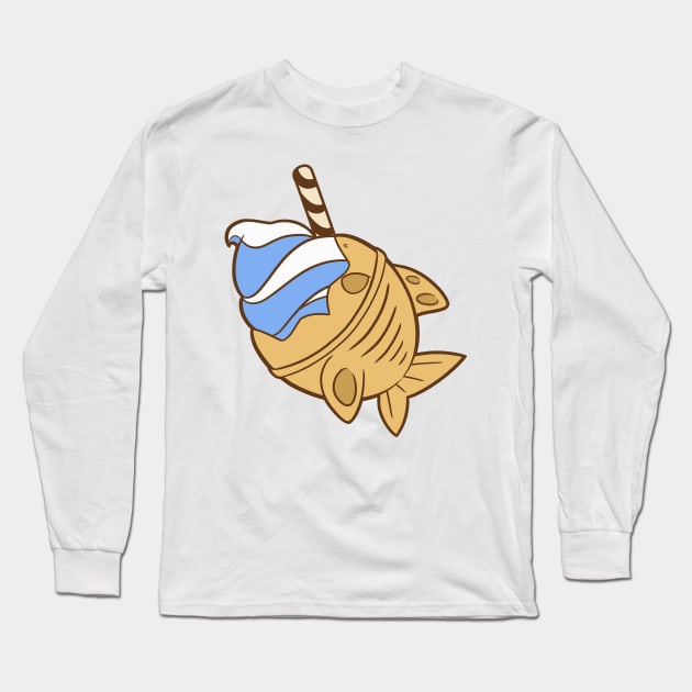 Shark Taiyaki Long Sleeve T-Shirt by kinokashi